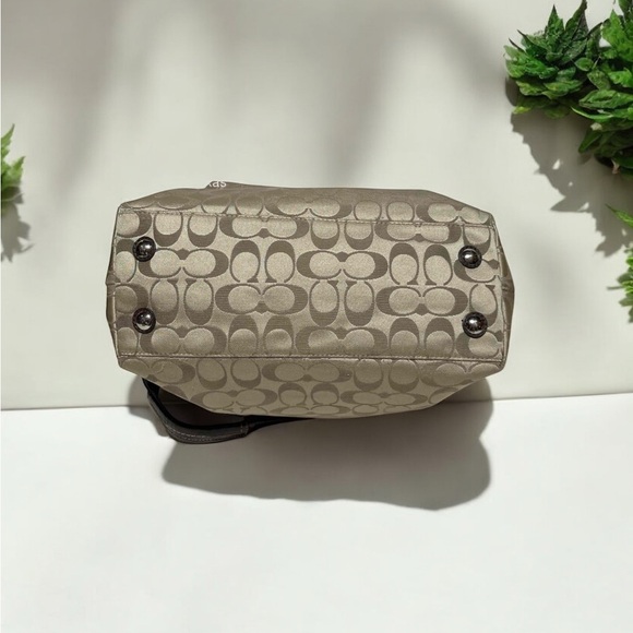 Coach Tan and Black Signature Tote Bag - Picture 3 of 5